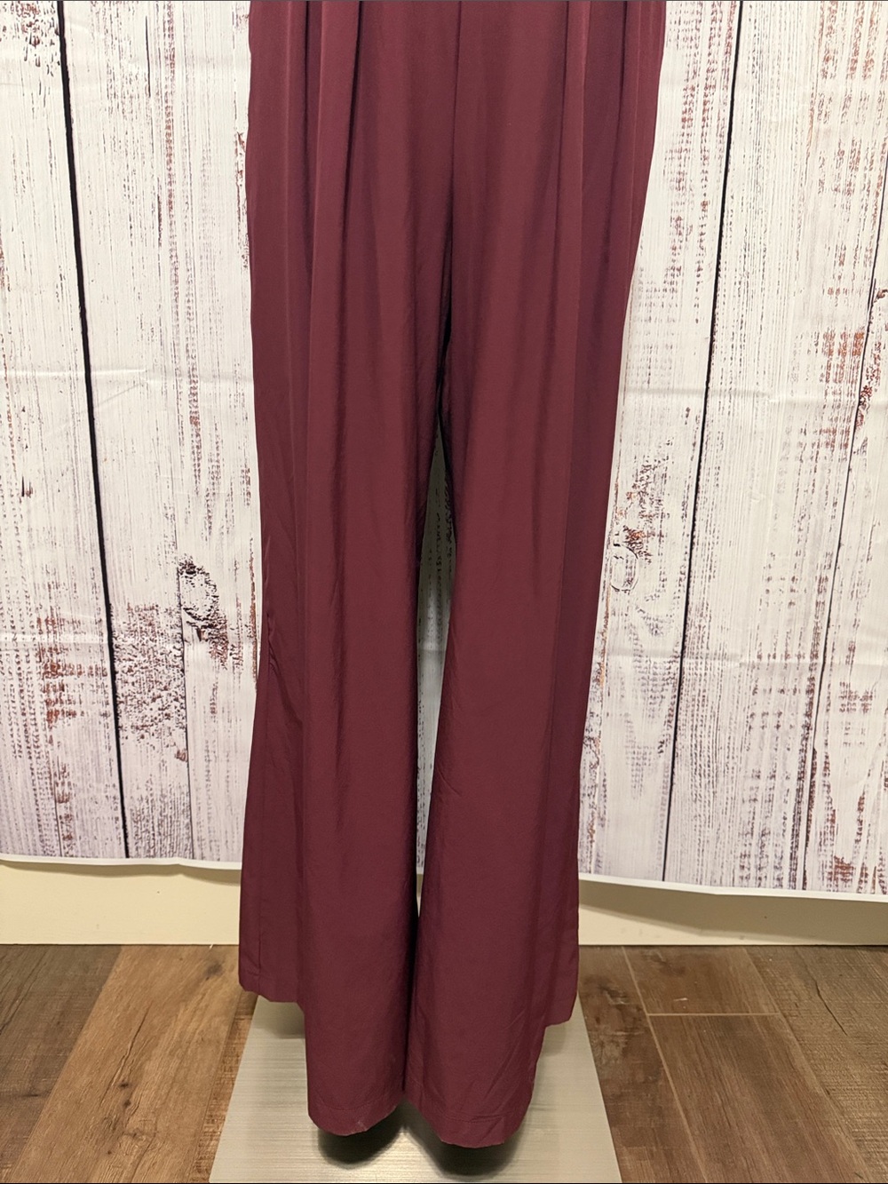 HALARA Wine Red Spaghetti-Strap Wide Leg Jumpsuit - Picture 6 of 8